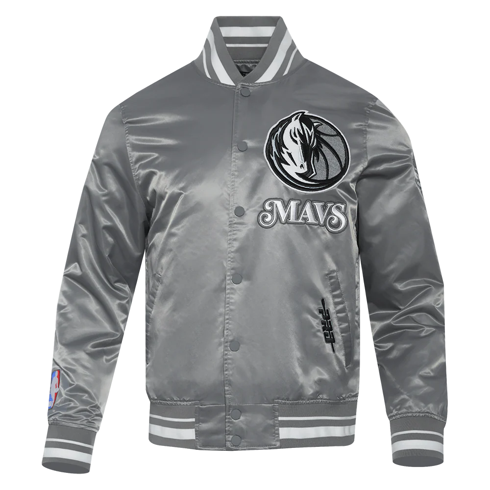 NBA DALLAS MAVERICKS CITY EDITION 24-25 MEN'S RIB SATIN JACKET (GRAY)