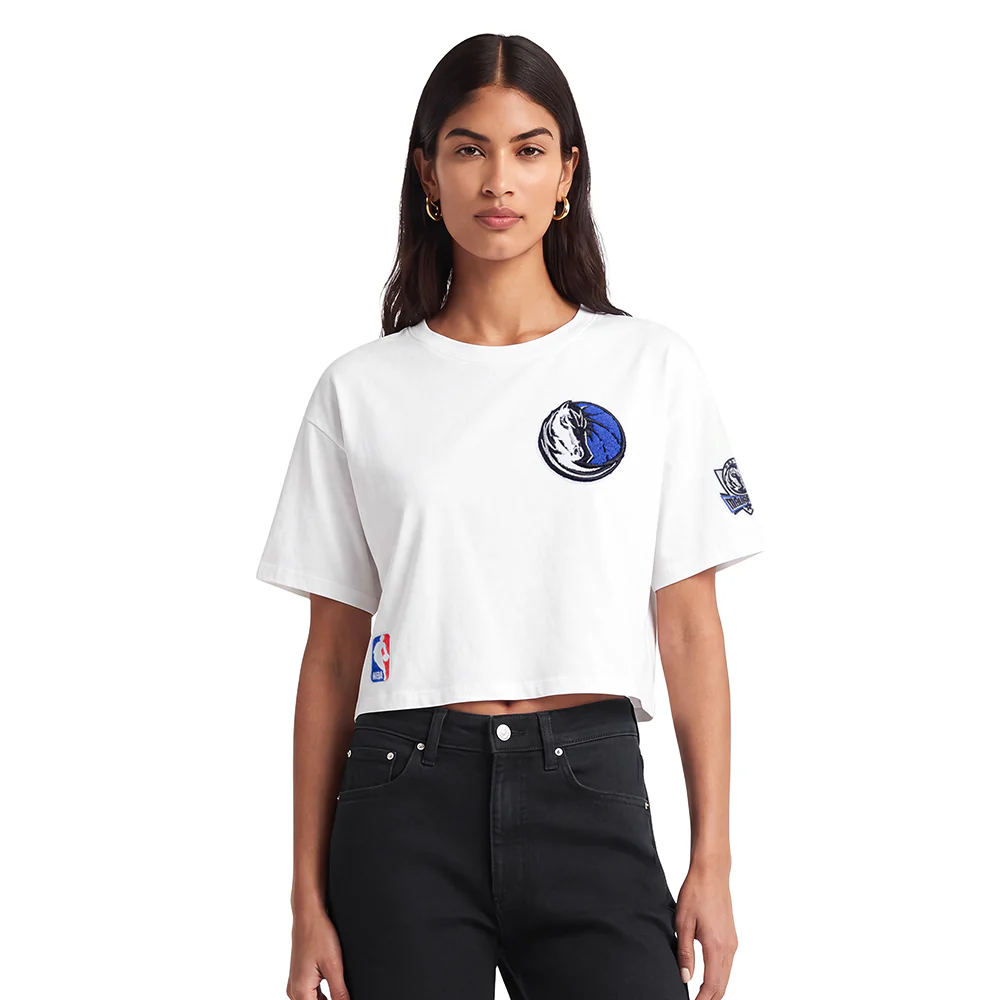 NBA DALLAS MAVERICKS CLASSIC WOMEN'S SJ BOXY TEE (WHITE)