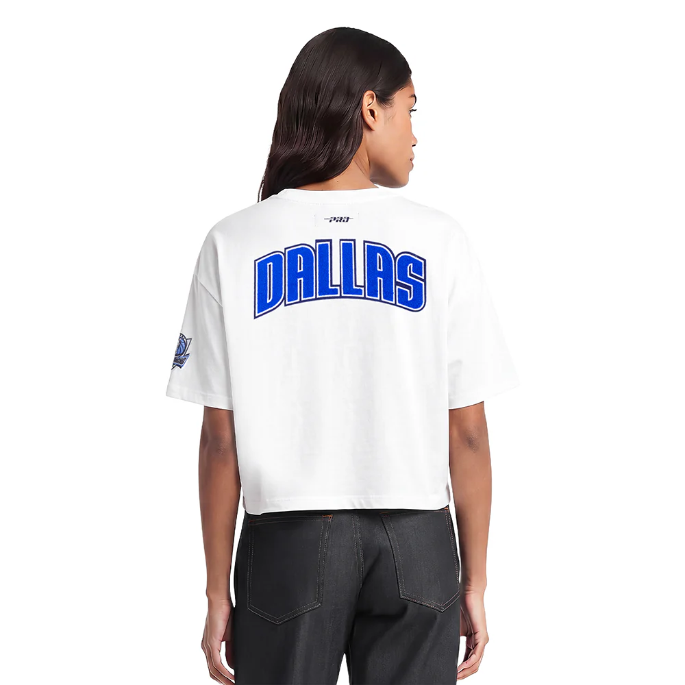 NBA DALLAS MAVERICKS CLASSIC WOMEN'S SJ BOXY TEE (WHITE) - Image 2