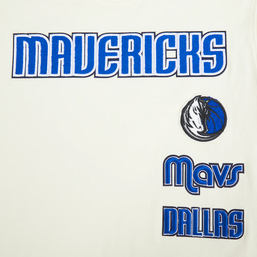 NBA DALLAS MAVERICKS RETRO CLASSIC BIG BOY'S SS TAPING TEE (EGGSHELL/ MIDNIGHT NAVY) - Image 5