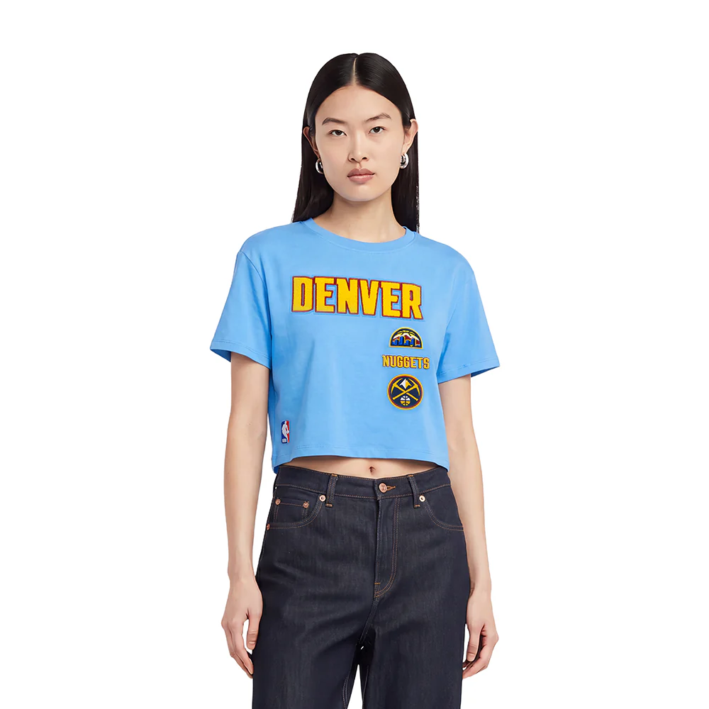 NBA DENVER NUGGETS RETRO CLASSIC WOMEN'S BOXY TEE (UNIVERSITY BLUE)