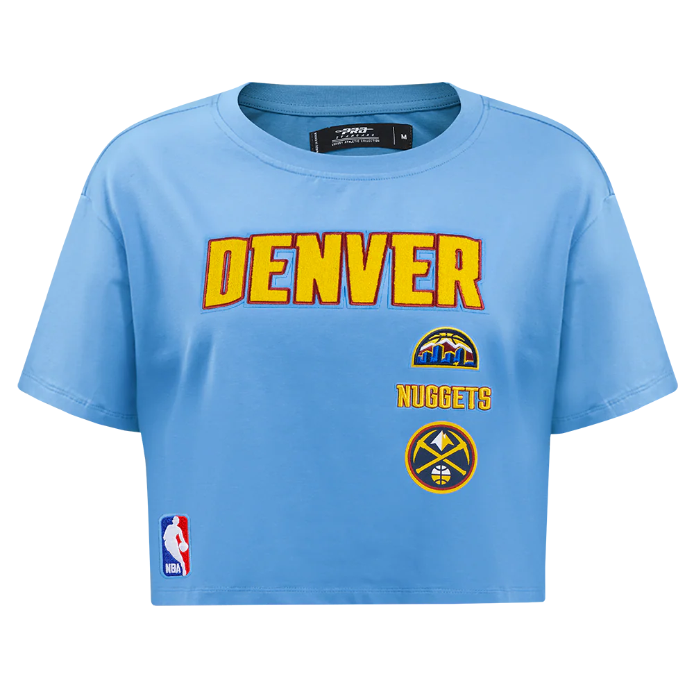 NBA DENVER NUGGETS RETRO CLASSIC WOMEN'S BOXY TEE (UNIVERSITY BLUE) - Image 3