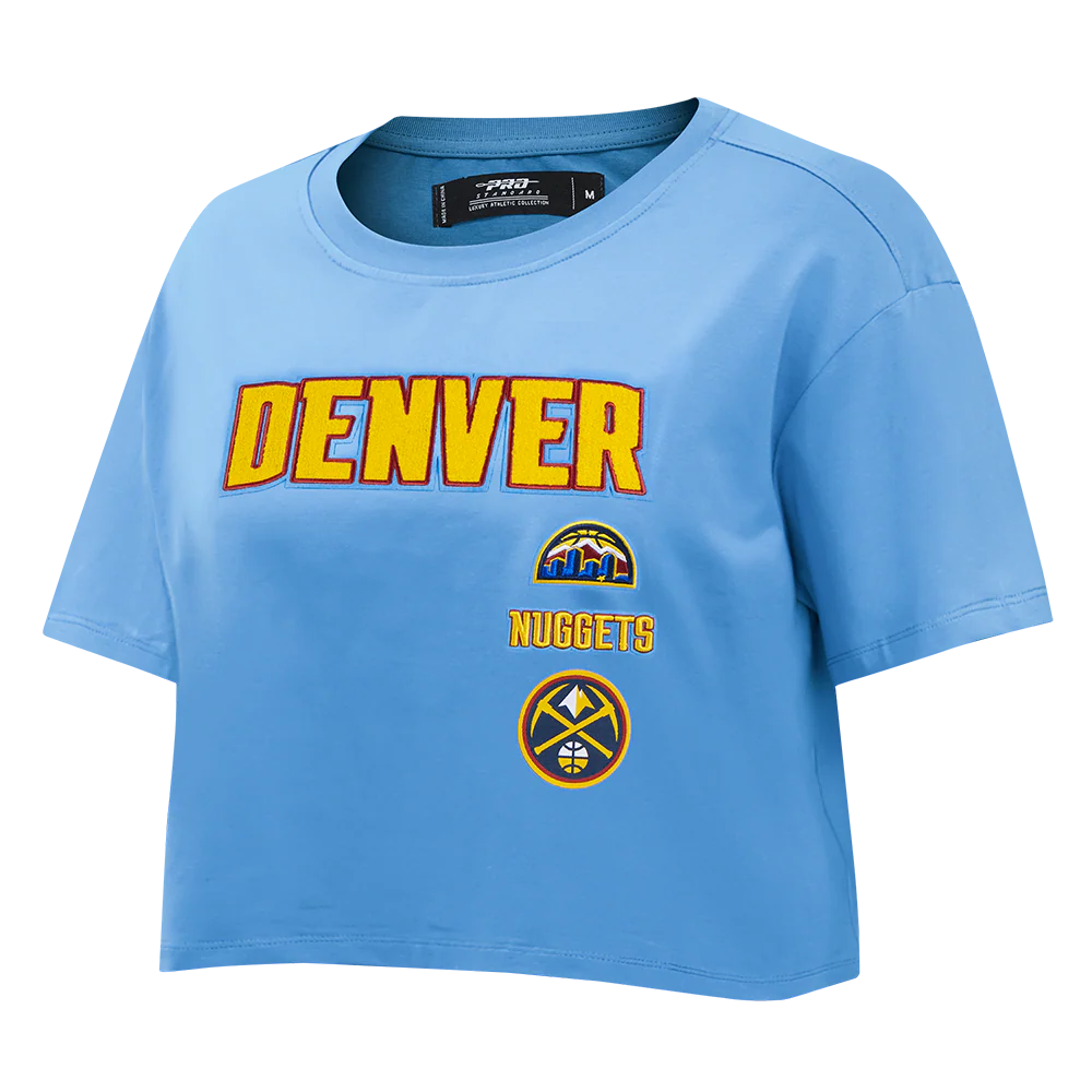NBA DENVER NUGGETS RETRO CLASSIC WOMEN'S BOXY TEE (UNIVERSITY BLUE) - Image 4