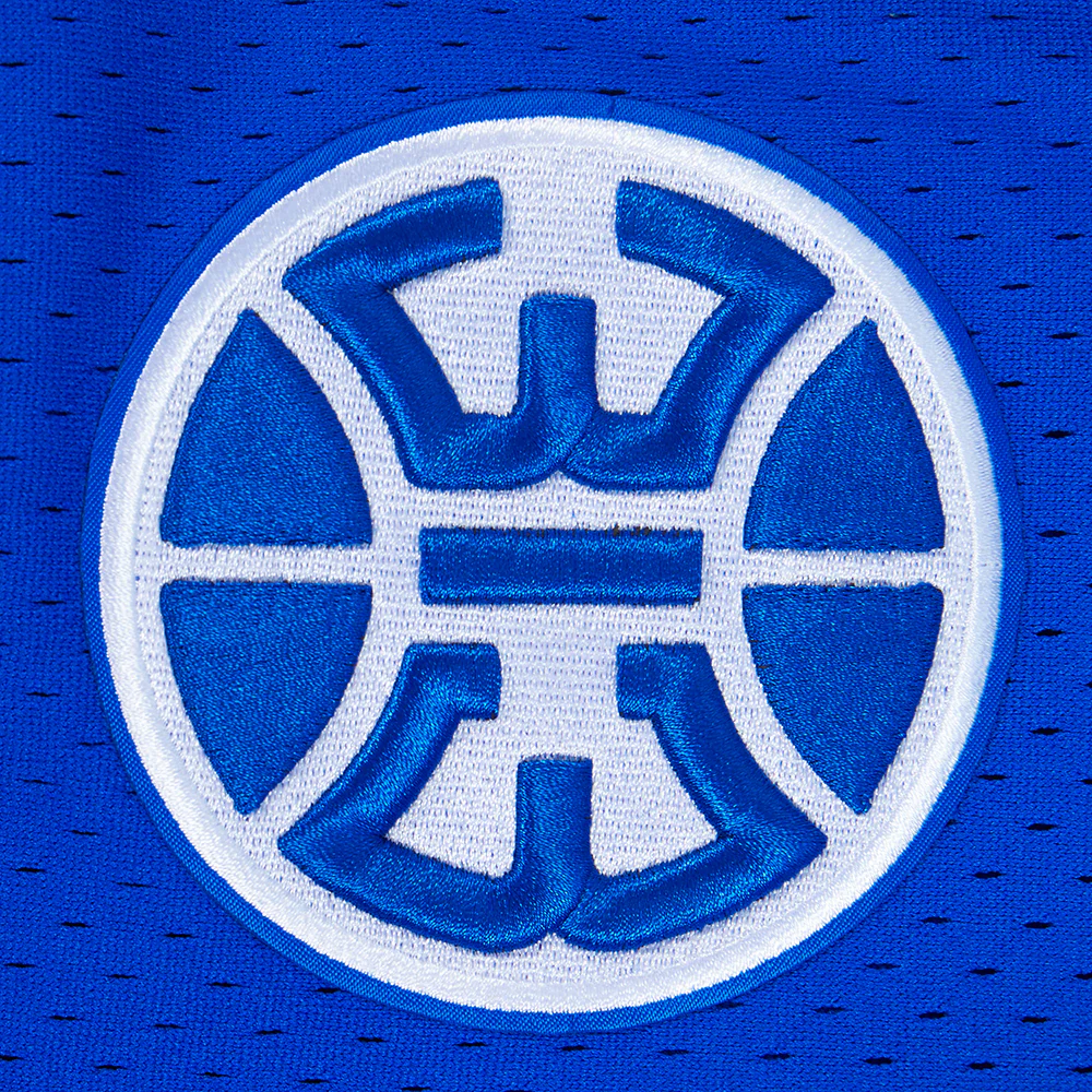 NBA DETROIT PISTONS CLASSIC MEN'S MESH BUTTON DOWN SHIRT (ROYAL BLUE/RED) - Image 7