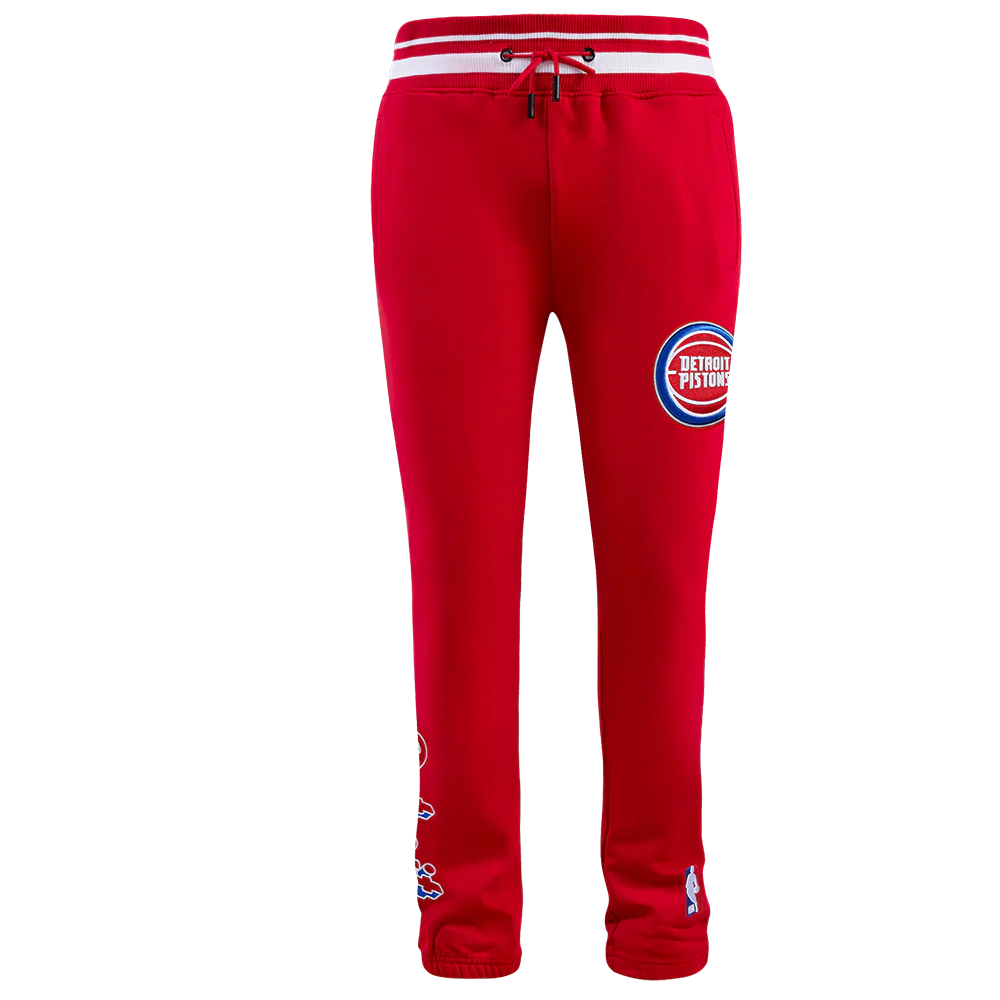 NBA DETROIT PISTONS SCRIPT TAIL MEN'S RIB FLEECE SWEATPANT (RED) - Image 2
