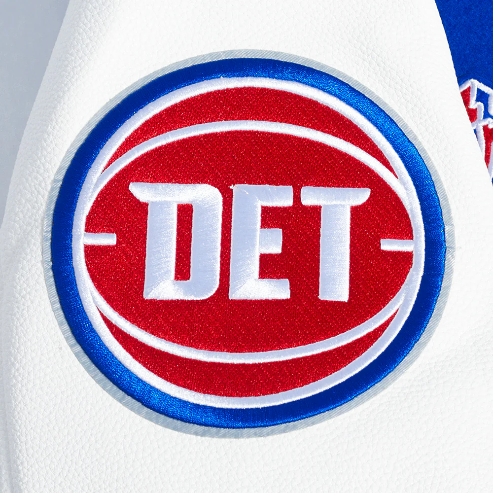 NBA DETROIT PISTONS SCRIPT TAIL MEN'S RIB WOOL VARSITY (ROYAL BLUE/RED) - Image 7