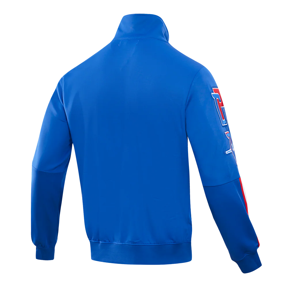 NBA DETROIT PISTONS CLASSIC MEN'S DOUBLE KNIT TRACK JACKET (ROYAL BLUE/RED) - Image 3