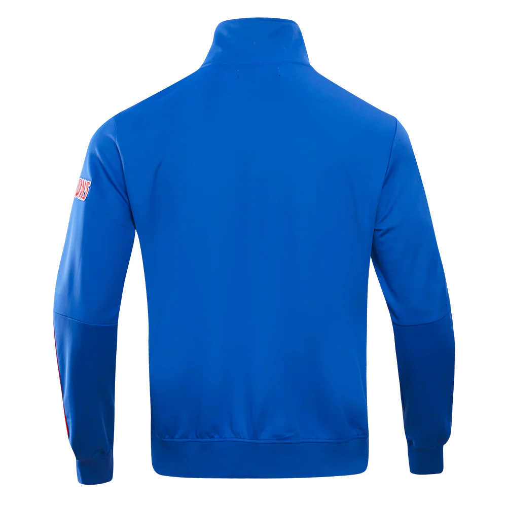 NBA DETROIT PISTONS CLASSIC MEN'S DOUBLE KNIT TRACK JACKET (ROYAL BLUE/RED) - Image 4