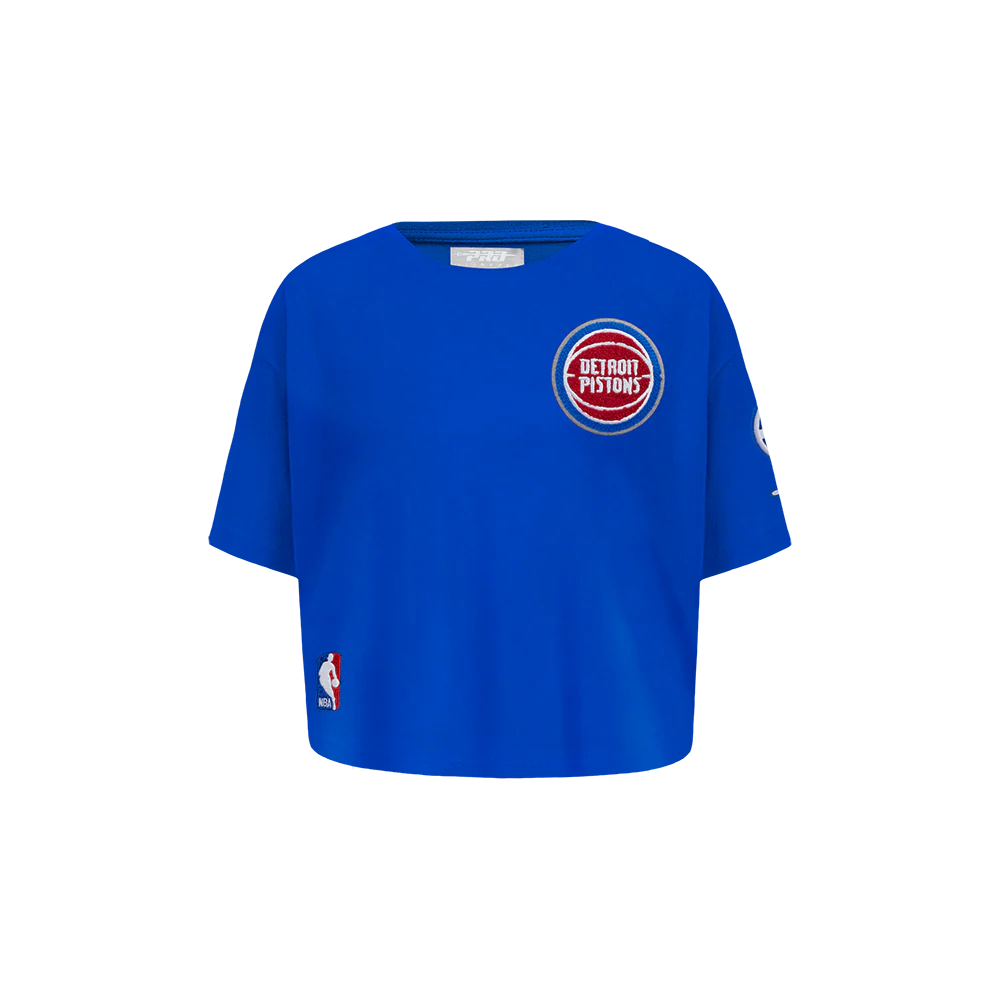 NBA DETROIT PISTONS CLASSIC TODDLER GIRLS SHORT SLEEVE BOXY TEE (ROYAL BLUE)