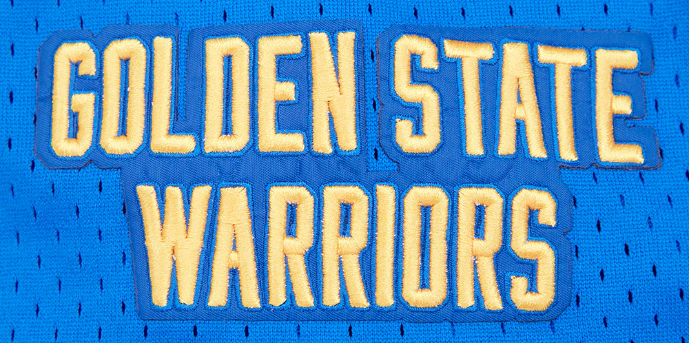 NBA GOLDEN STATE WARRIORS CLASSIC MEN'S MESH BUTTON DOWN JERSEY (ROYAL BLUE) - Image 7