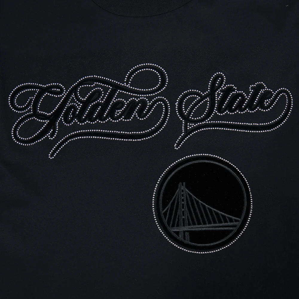 NBA GOLDEN STATE WARRIORS BLACKOUT MEN'S CJ DROP SHOULDER TEE (BLACK) - Image 7