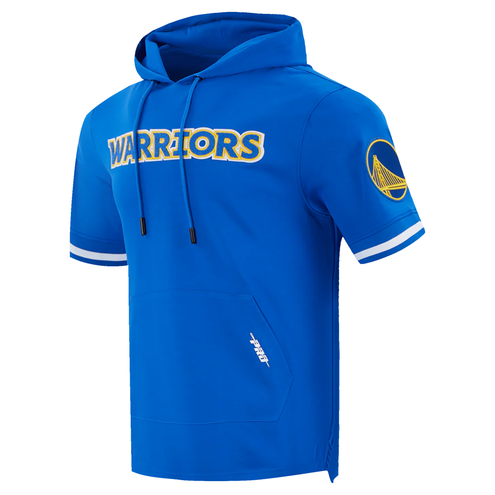 NBA GOLDEN STATE WARRIORS CLASSIC MEN'S CHENILLE DK SS PO HOODIE (ROYAL BLUE) - Image 2