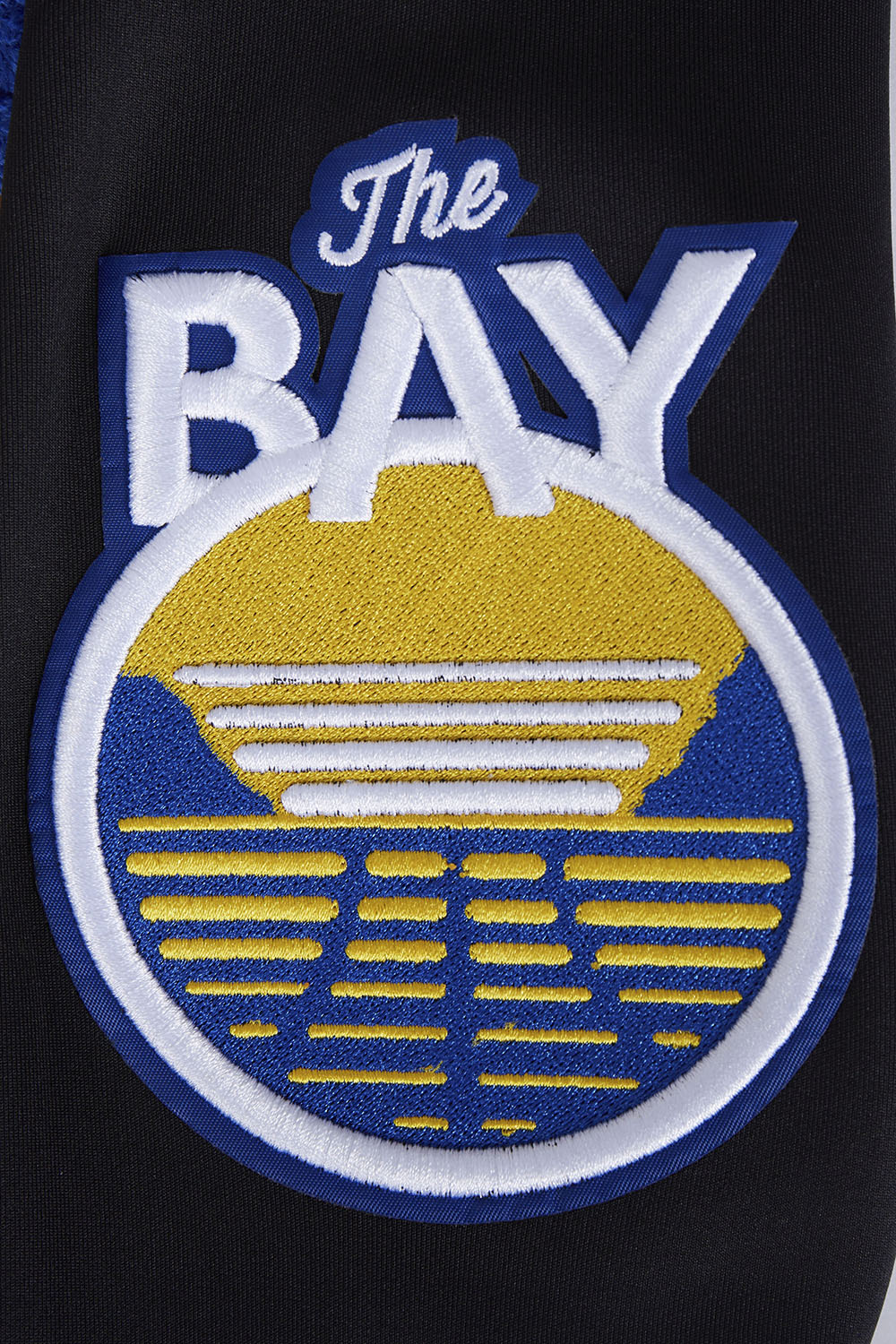 NBA GOLDEN STATE WARRIORS CLASSIC MEN'S DOUBLE KNIT TRACK JACKET (BLACK) - Image 5