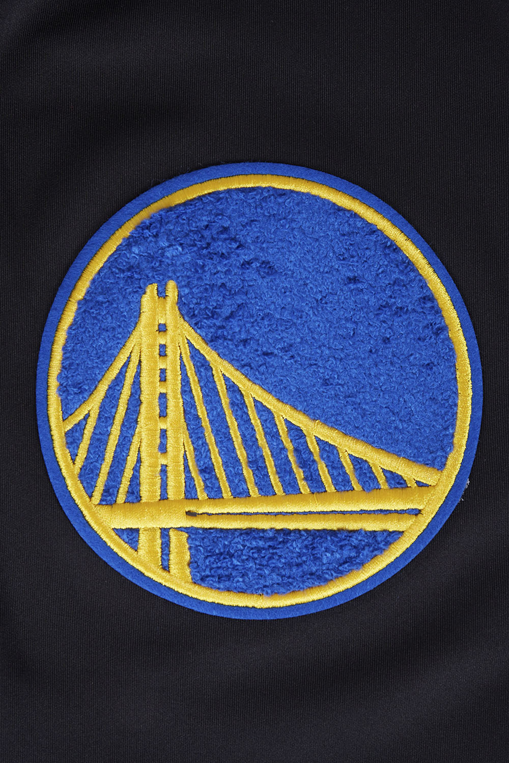 NBA GOLDEN STATE WARRIORS CLASSIC MEN'S DOUBLE KNIT TRACK JACKET (BLACK) - Image 6