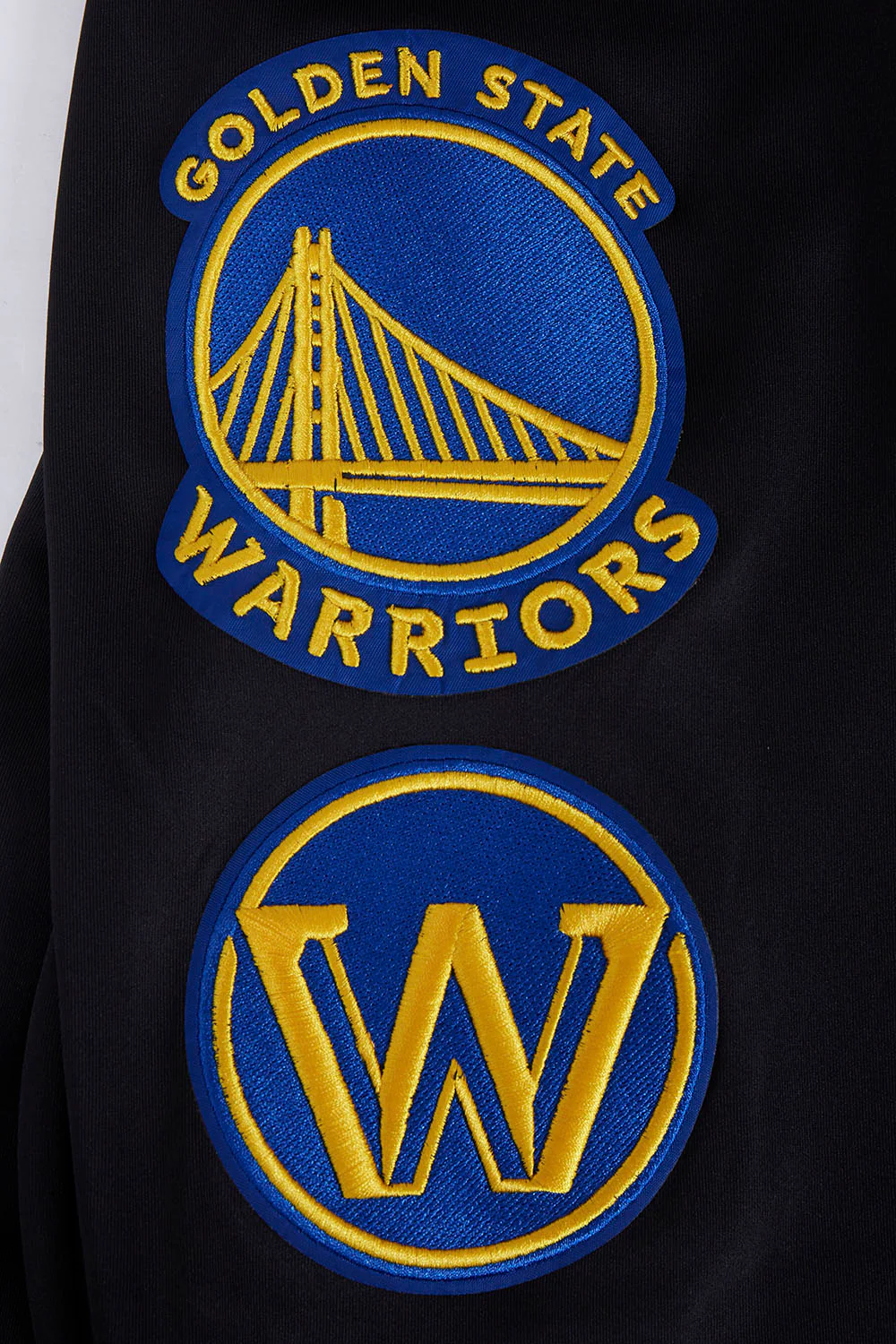 NBA GOLDEN STATE WARRIORS CLASSIC MEN'S DOUBLE KNIT TRACK JACKET (BLACK) - Image 7