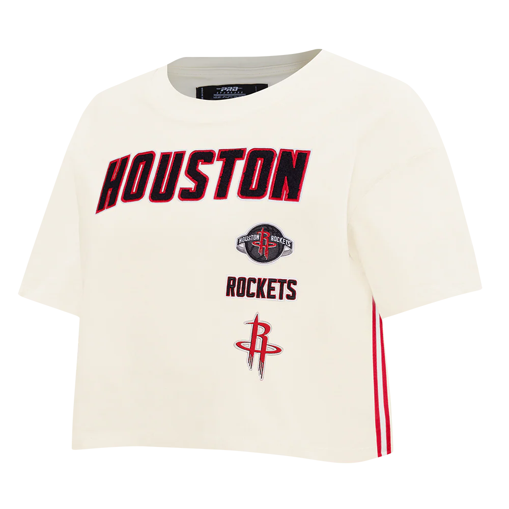 NBA HOUSTON ROCKETS RETRO CLASSIC WOMEN'S BOXY TEE (EGGSHELL) - Image 2