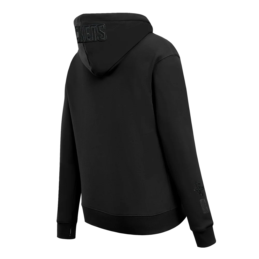 NBA HOUSTON ROCKETS TRIPLE BLACK WOMEN'S FLC PO HOODIE (TRIPLE BLACK WOMEN'S) - Image 6