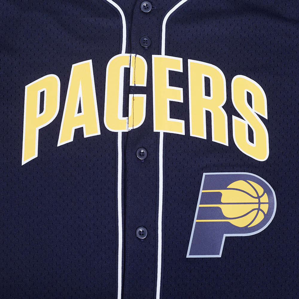NBA INDIANA PACERS CLASSIC MESH MEN'S BUTTON DOWN SHIRT (MIDNIGHT NAVY) - Image 14
