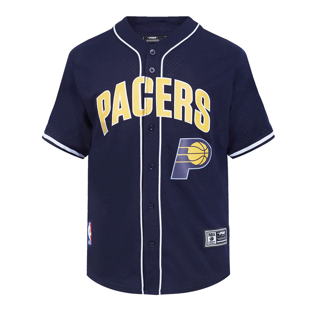 NBA INDIANA PACERS CLASSIC MESH MEN'S BUTTON DOWN SHIRT (MIDNIGHT NAVY) - Image 5