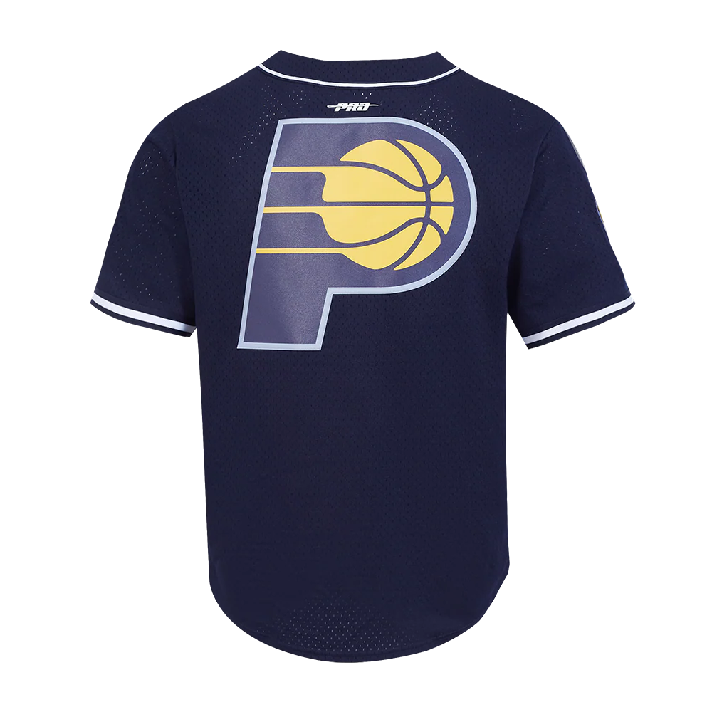 NBA INDIANA PACERS CLASSIC MESH MEN'S BUTTON DOWN SHIRT (MIDNIGHT NAVY) - Image 7