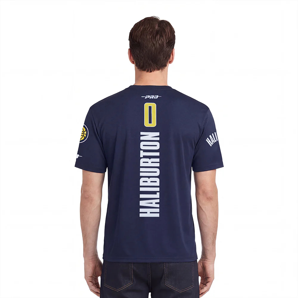 NBA INDIANA PACERS TYRESE HALIBURTON #0 CLASSIC PNN MEN'S SJ TEE (MIDNIGHT NAVY) - Image 2