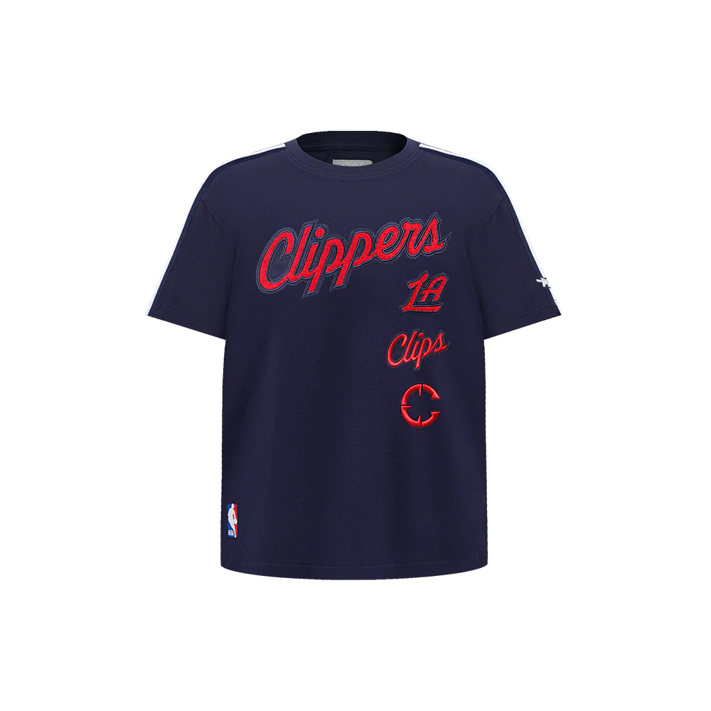 NBA LOS ANGELES CLIPPERS RETRO CLASSIC LITTLE BOYS SHORT SLEEVE TAPING TEE (MIDNIGHT NAVY)
