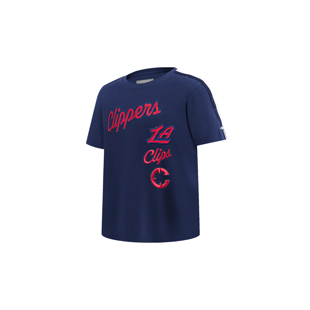 NBA LOS ANGELES CLIPPERS RETRO CLASSIC TODDLER BOYS SHORT SLEEVE TAPING TEE(MIDNIGHT NAVY) - Image 2