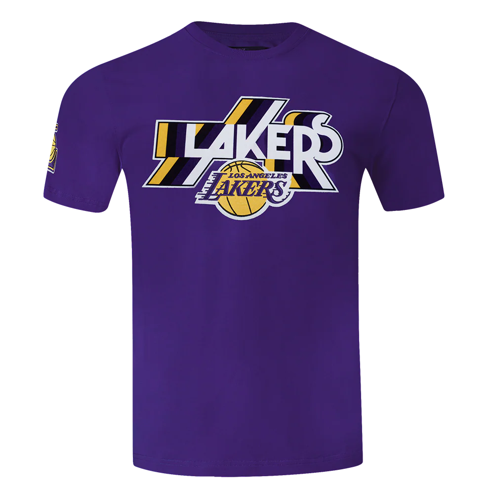 NBA LOS ANGELES LAKERS RETRO ELEVATION MEN'S SINGLE JERSEY TEE (PURPLE)