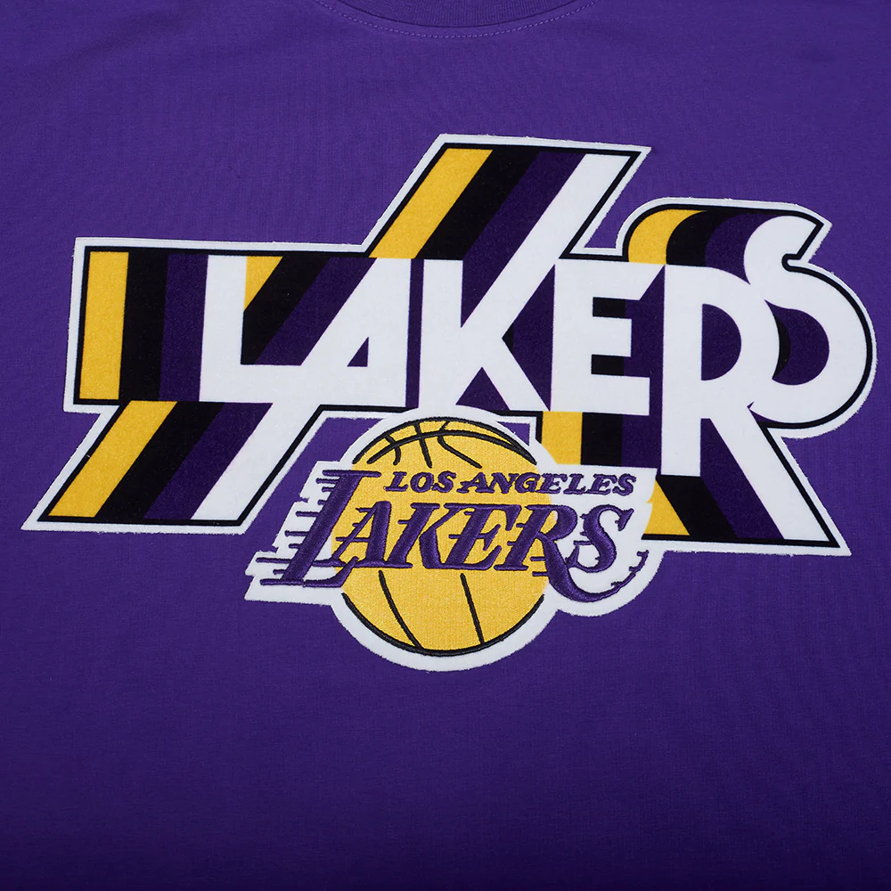 NBA LOS ANGELES LAKERS RETRO ELEVATION MEN'S SINGLE JERSEY TEE (PURPLE) - Image 5