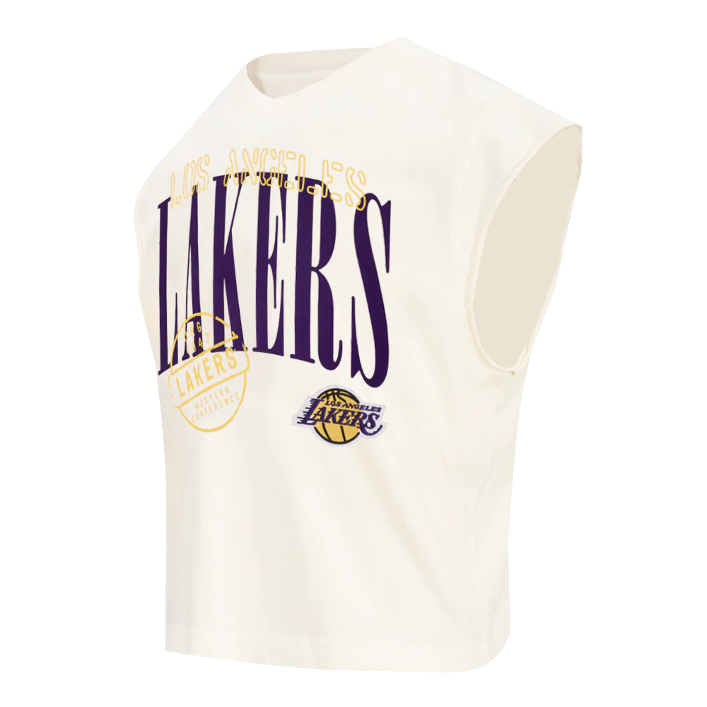 NBA LOS ANGELES LAKERS  STAMPED MEN'S S/S TEE (EGGSHELL) - Image 4