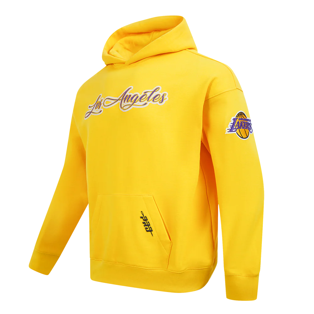 NBA LOS ANGELES LAKERS CITY SIGNATURE M DROP SHOULDER FLC PO HOODIE (YELLOW) - Image 2
