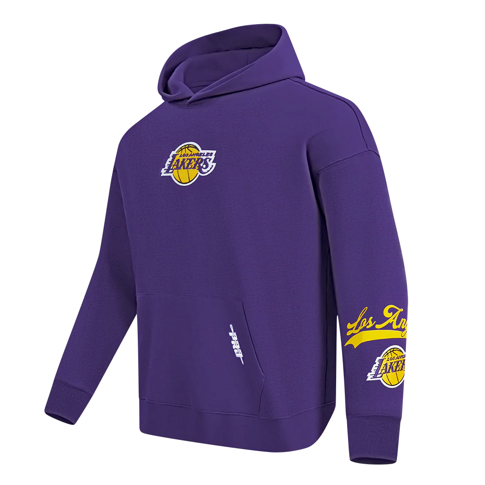 NBA LOS ANGELES LAKERS LIVING LARGE MEN'S DROP SHOULDER FLC PO HOODI (PURPLE) - Image 3