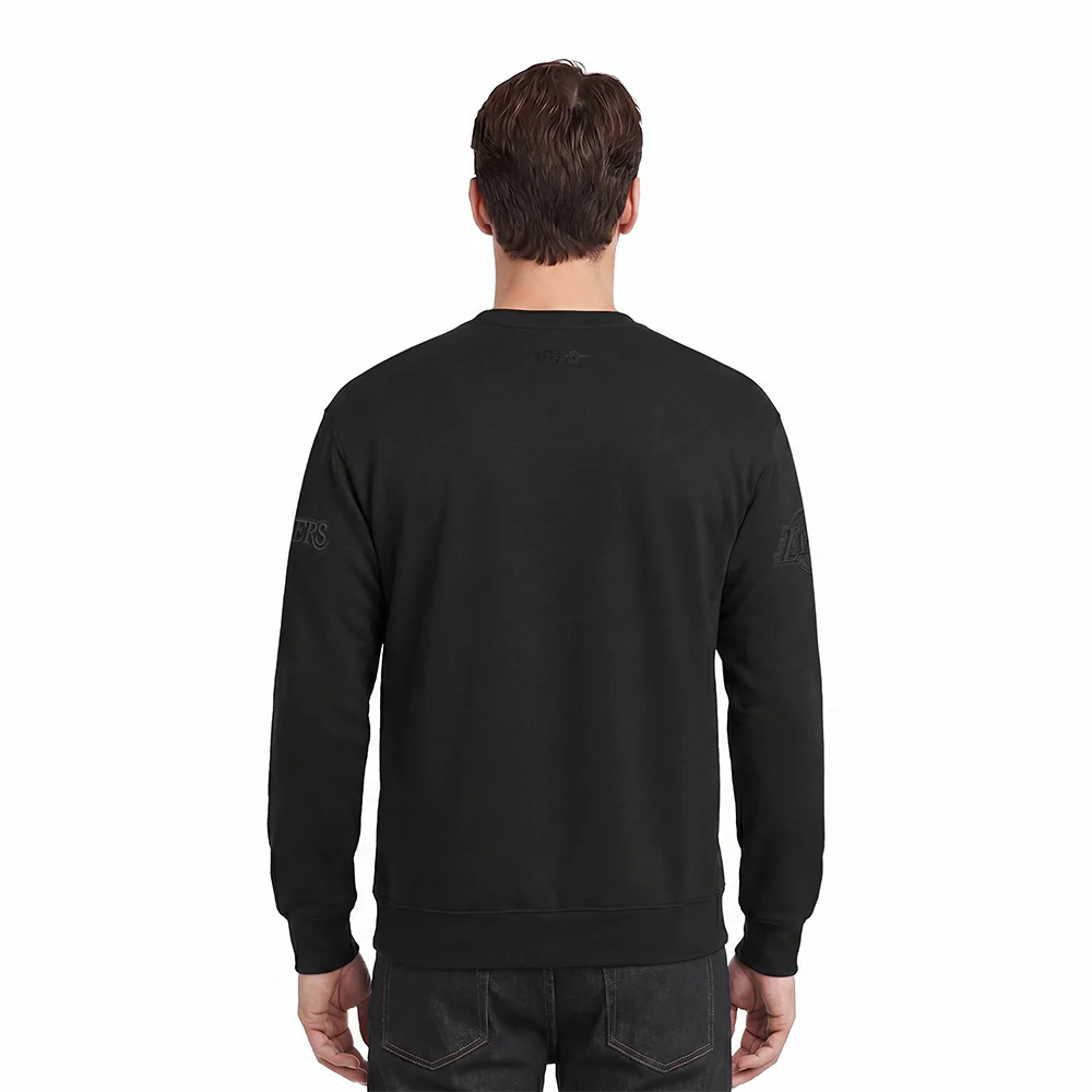 NBA LOS ANGELES LAKERS NEUTRAL DROP SHOULDER FLEECE CREWNECK (BLACK) - Image 2