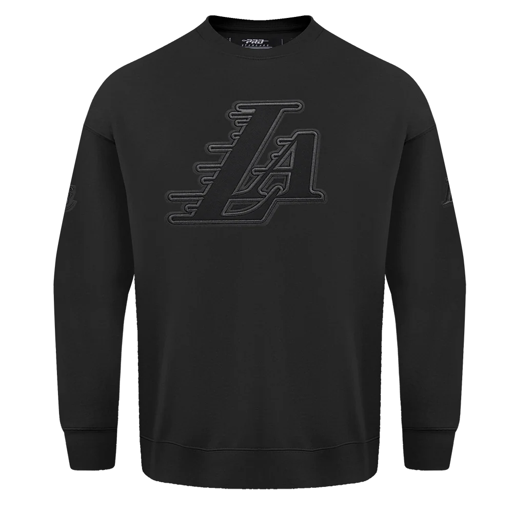 NBA LOS ANGELES LAKERS NEUTRAL DROP SHOULDER FLEECE CREWNECK (BLACK) - Image 3