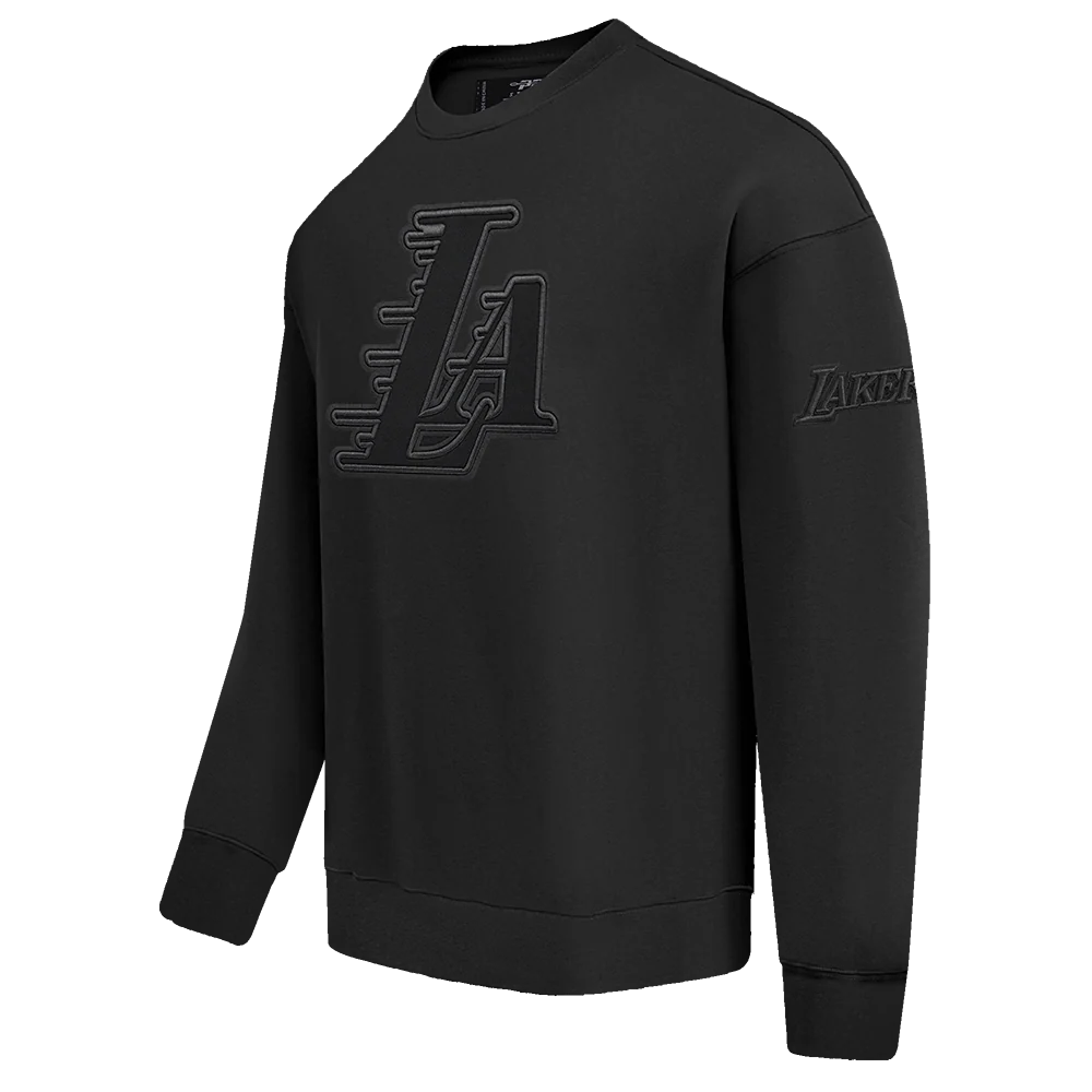 NBA LOS ANGELES LAKERS NEUTRAL DROP SHOULDER FLEECE CREWNECK (BLACK) - Image 4
