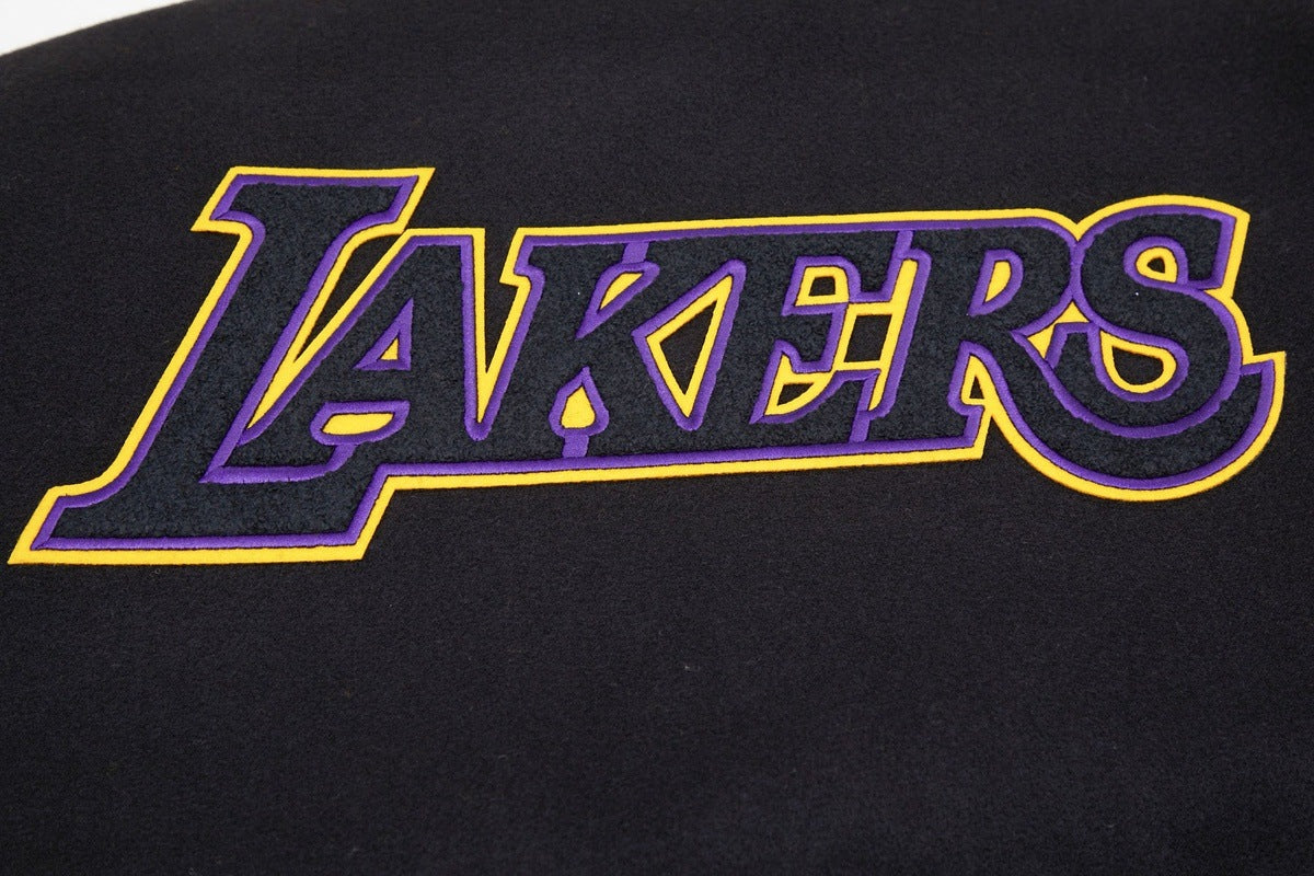 NBA LOS ANGELES LAKERS CLASSIC WOOL MEN'S VARSITY JACKET (BLACK) - Image 10