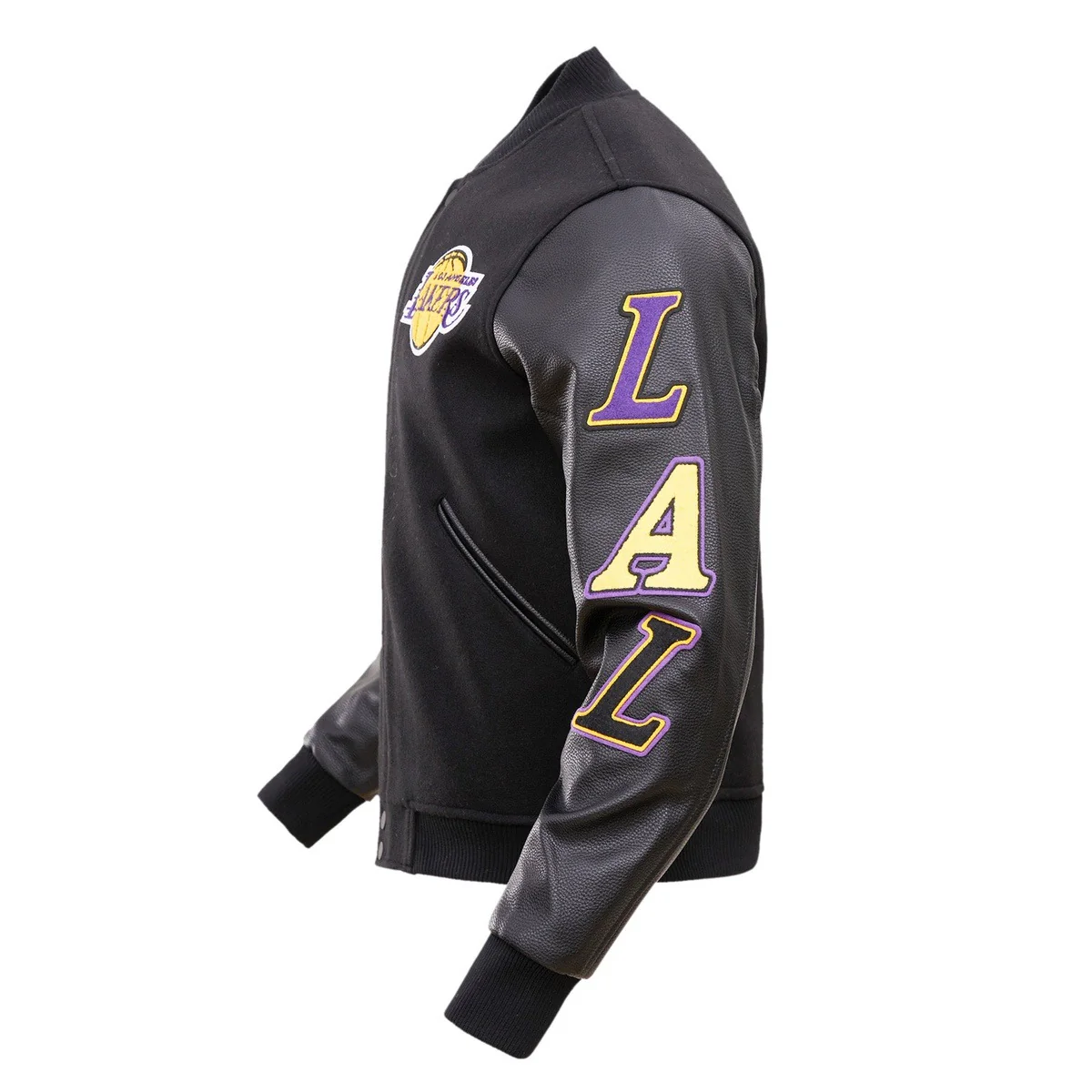 NBA LOS ANGELES LAKERS CLASSIC WOOL MEN'S VARSITY JACKET (BLACK) - Image 3