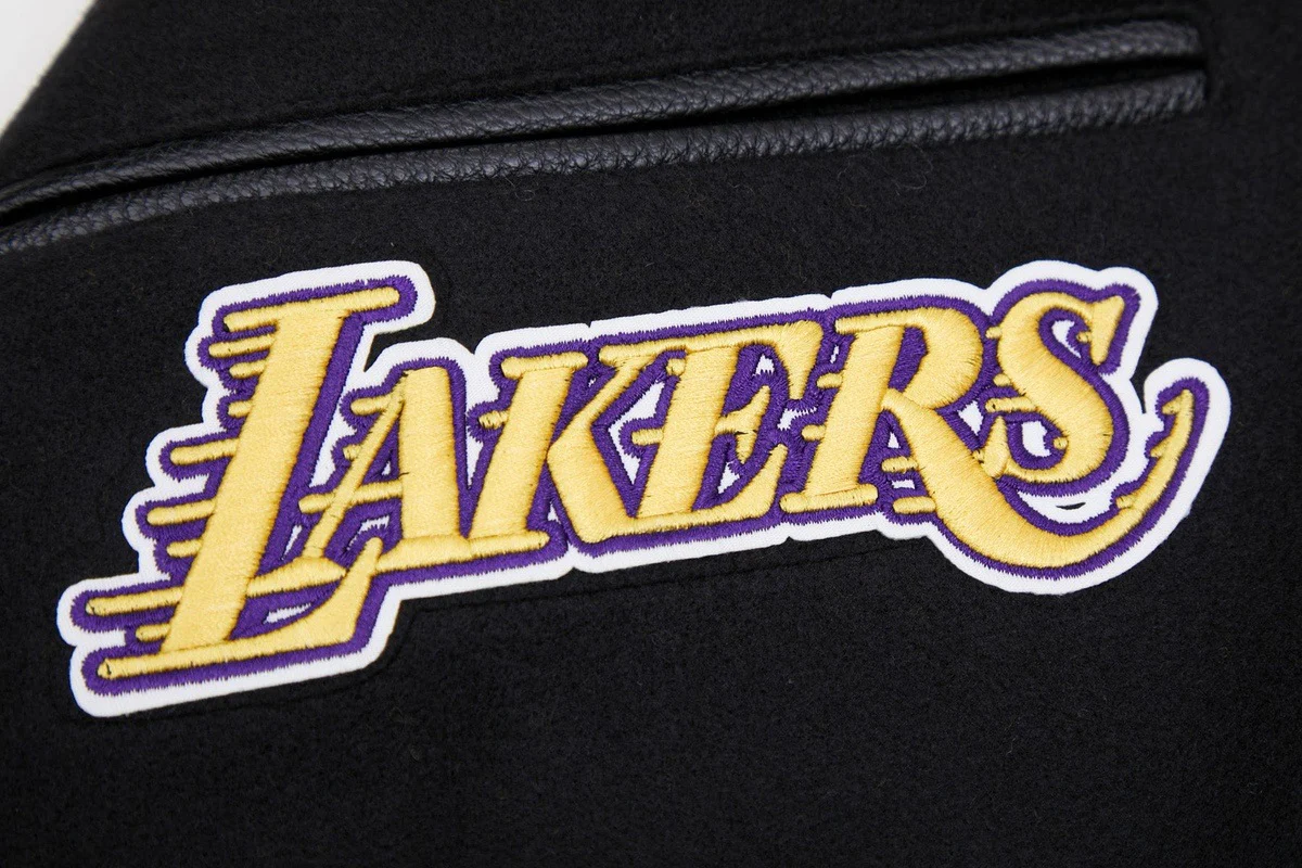 NBA LOS ANGELES LAKERS CLASSIC WOOL MEN'S VARSITY JACKET (BLACK) - Image 7