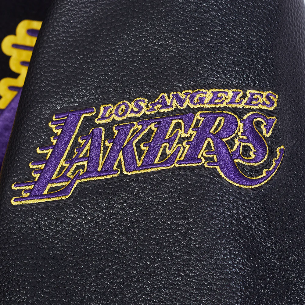 NBA LOS ANGELES LAKERS CITY ARCH MEN'S WOOL VARSITY JACKET (JET BLACK) - Image 10