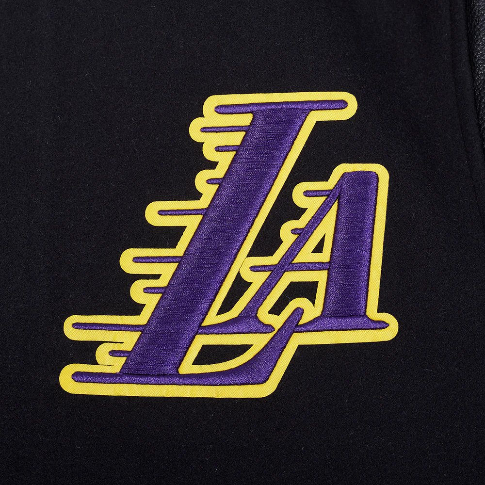 NBA LOS ANGELES LAKERS CITY ARCH MEN'S WOOL VARSITY JACKET (JET BLACK) - Image 6