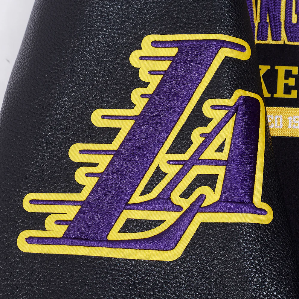 NBA LOS ANGELES LAKERS CITY ARCH MEN'S WOOL VARSITY JACKET (JET BLACK) - Image 8