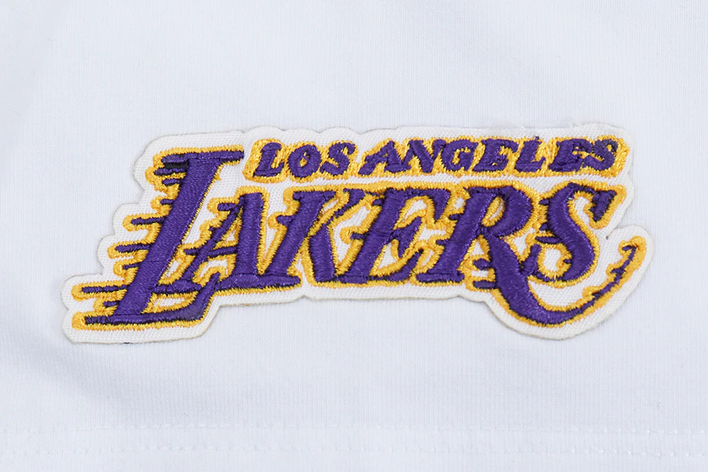 NBA LOS ANGELES LAKERS SCRIPT TAIL WOMEN'S SINGLE JERSEY BOXY TEE (WHITE) - Image 6