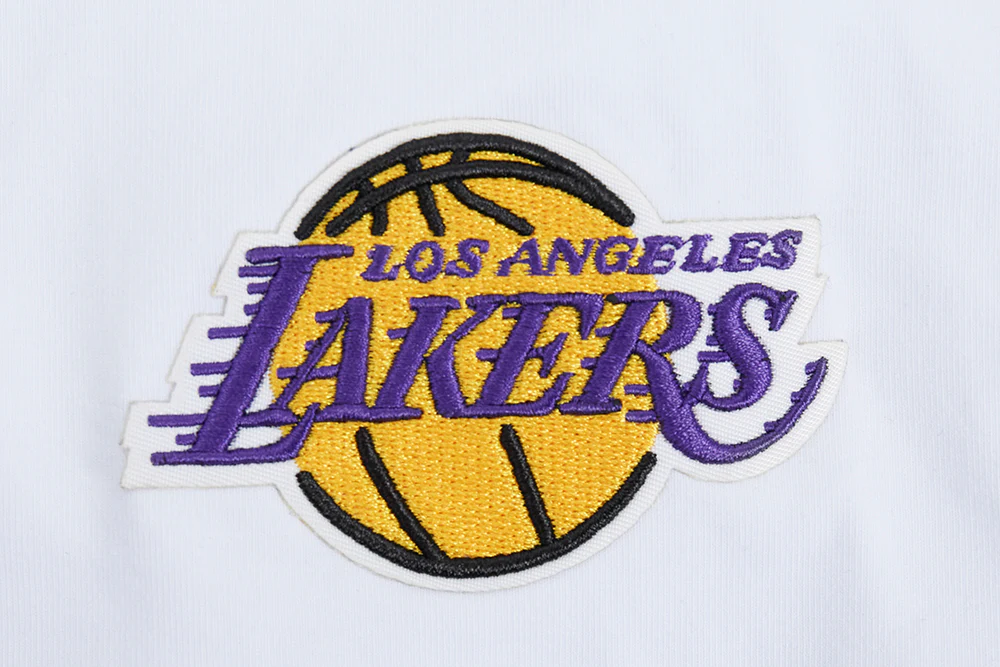 NBA LOS ANGELES LAKERS SCRIPT TAIL WOMEN'S SINGLE JERSEY BOXY TEE (WHITE) - Image 7