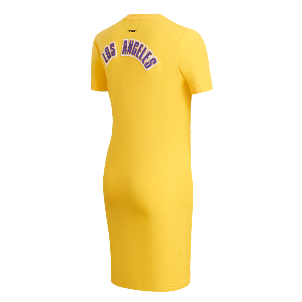 NBA LOS ANGELES LAKERS CLASSIC WOMEN'S BODYCON DRESS (YELLOW) - Image 3