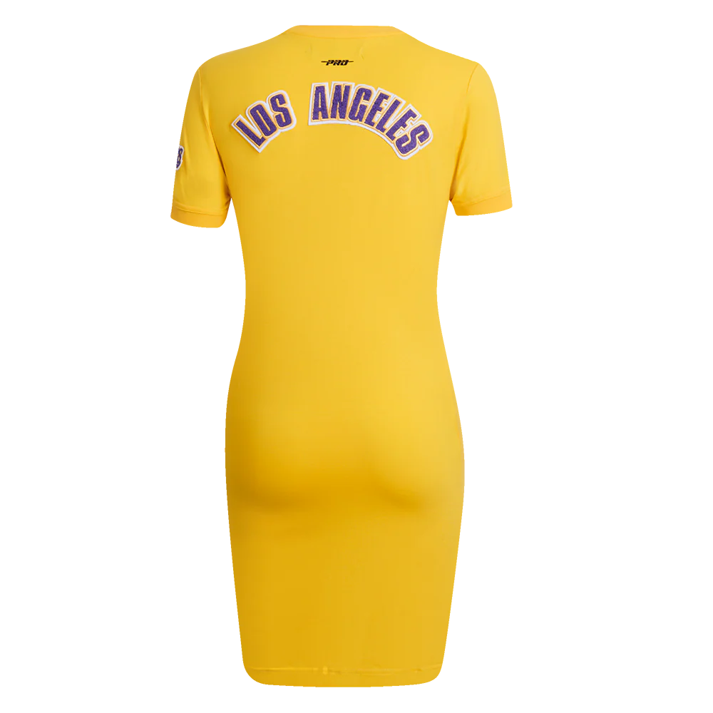NBA LOS ANGELES LAKERS CLASSIC WOMEN'S BODYCON DRESS (YELLOW) - Image 4