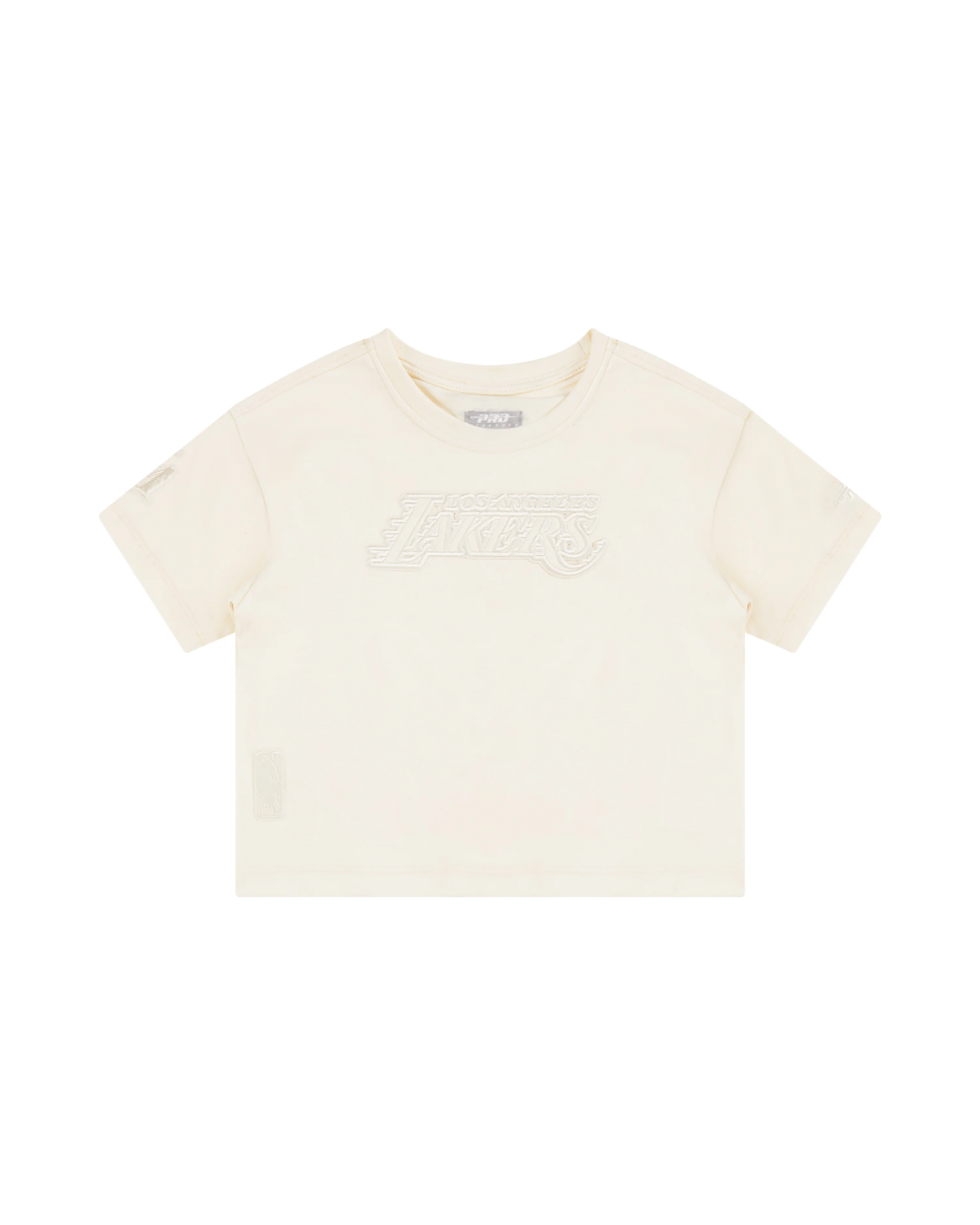 NBA LOS ANGELES LAKERS NEUTRAL LITTLE GIRLS SHORT SLEEVE BOXY TEE (EGGSHELL)