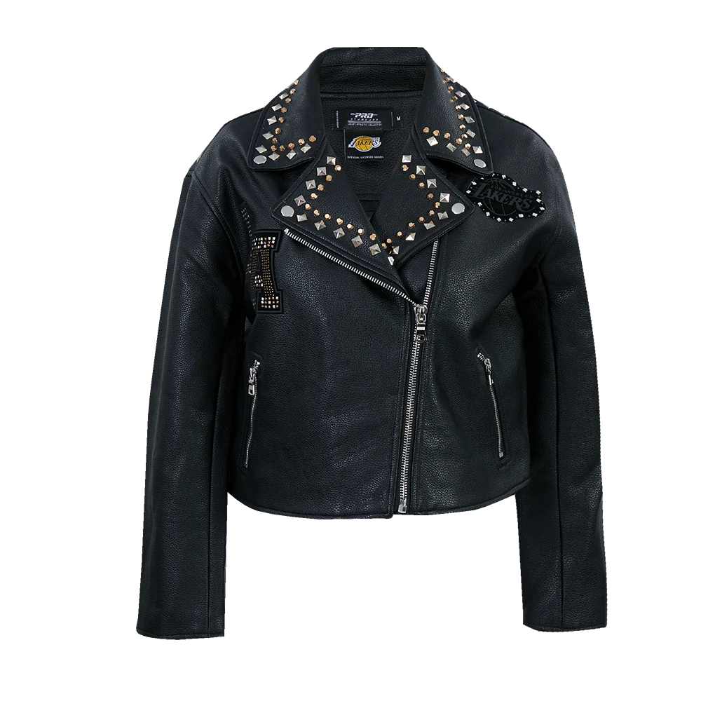 NBA LOS ANGELES LAKERS RENEGADE WOMEN'S LEATHER JACKET (BLACK)