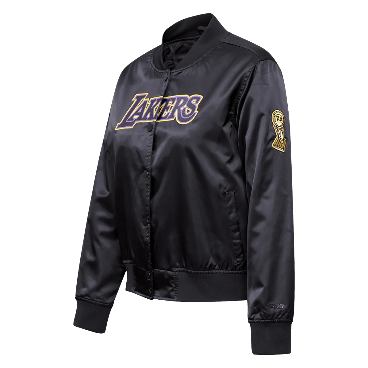 NBA LOS ANGELES LAKERS CLASSIC WOMEN'S SATIN JACKET (BLACK) - Image 2