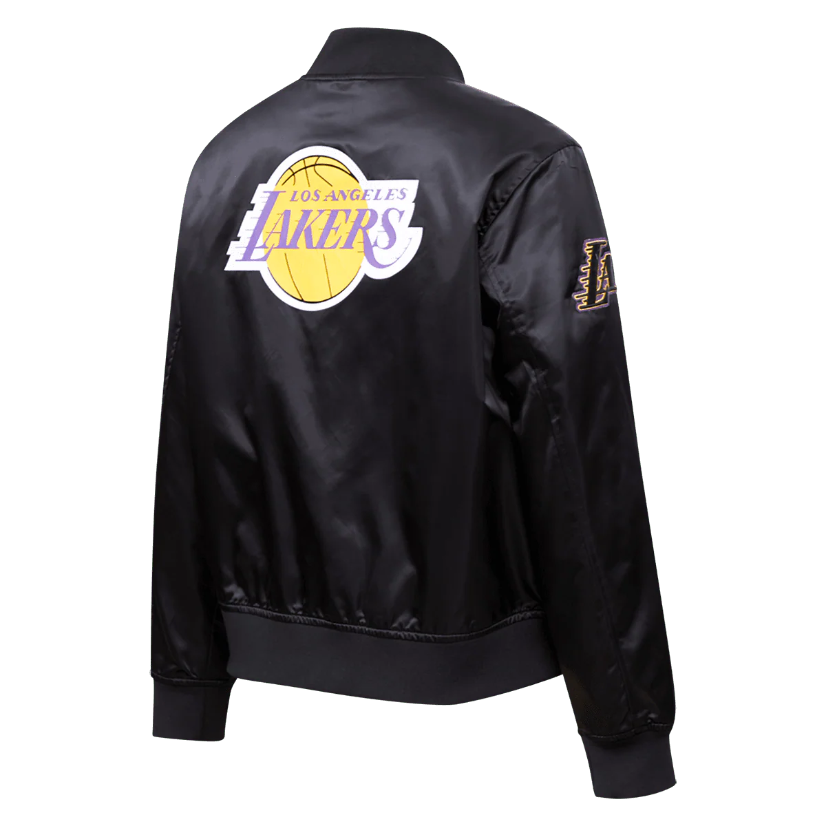 NBA LOS ANGELES LAKERS CLASSIC WOMEN'S SATIN JACKET (BLACK) - Image 3