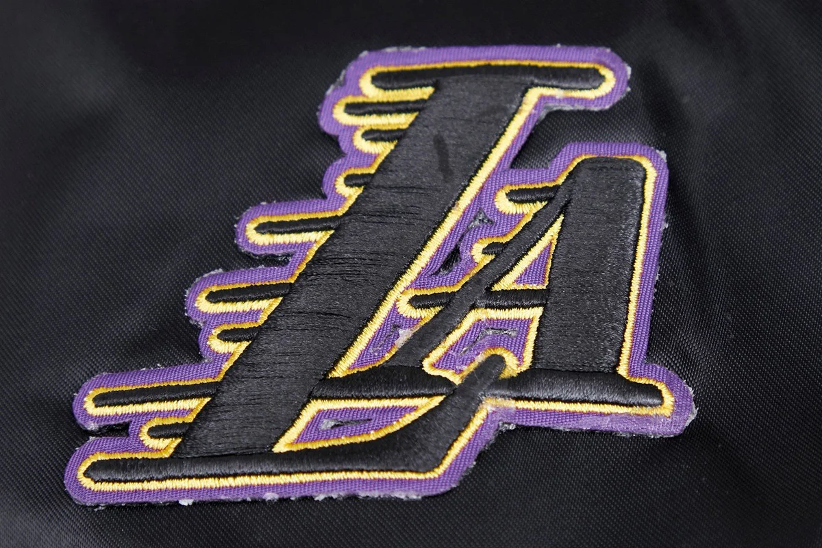 NBA LOS ANGELES LAKERS CLASSIC WOMEN'S SATIN JACKET (BLACK) - Image 6